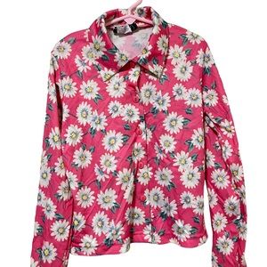 Vintage 90s Y2K 1800 Pink Floral Button Down Shirt